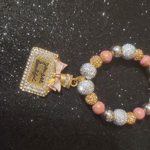 YOU ARE BEAUTIFUL CHARM BRACELET. PERFECT FOR A MOTHER'S DAY GIFT. ONE-OF-A-KIND - Picture 2 of 15